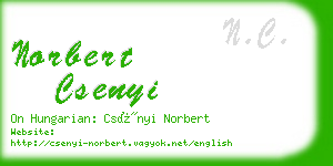 norbert csenyi business card